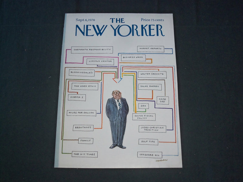 1976 SEPTEMBER 6 NEW YORKER MAGAZINE FRONT COVER ONLY - GREAT ART FOR FRAMING