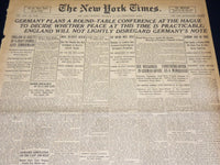 1916 DECEMBER 14 NEW YORK TIMES - GERMANY PLANS CONFERENCE AT THE HAGUE- NT 8635