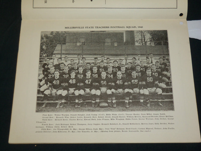 1941 NOV 8 MILLERVILLE STATE VS. SHIPPENSBURG STATE FOOTBALL PROGRAM - J 5966