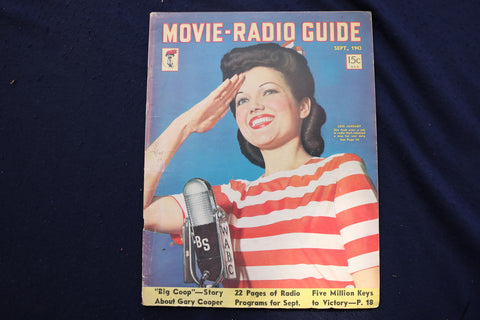 1943 SEPTEMBER MOVIE-RADIO GUIDE MAGAZINE - LOIS JANUARY COVER - E 9264