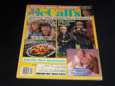 1988 APRIL MCCALL'S MAGAZINE - PAUL & LINDA MCCARTNEY FRONT COVER - E 467