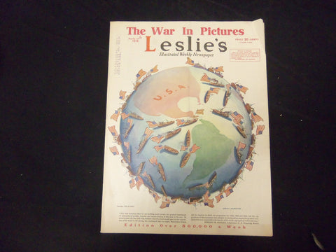 1918 AUGUST 17 LESLIE'S WEEKLY MAGAZINE - GREAT COVER, PHOTOS & ADS - ST 2211