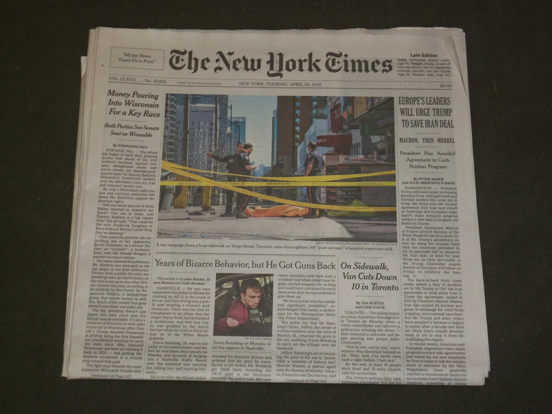 2018 APRIL 24 NEW YORK TIMES- EUROPE'S LEADERS WILL URGE TRUMP TO SAVE IRAN DEAL