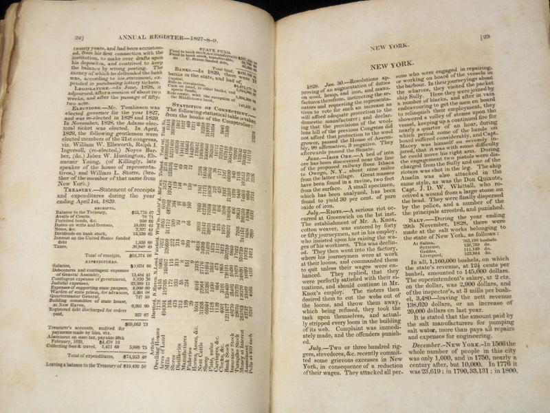 1835 THE AMERICAN REVOLUTION ANNUAL REGISTER FOR 1827-8-9 - SECOND EDN - KD 9523