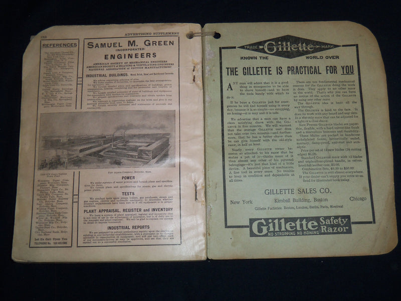 1908 NEW ENGLAND TELEPHONE & TELEGRAPH CO. SOUTH CENTRAL PHONE BOOK - J 8818