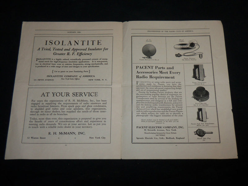 1928 JANUARY PROCEEDINGS OF THE RADIO CLUB OF AMERICA - J 6670