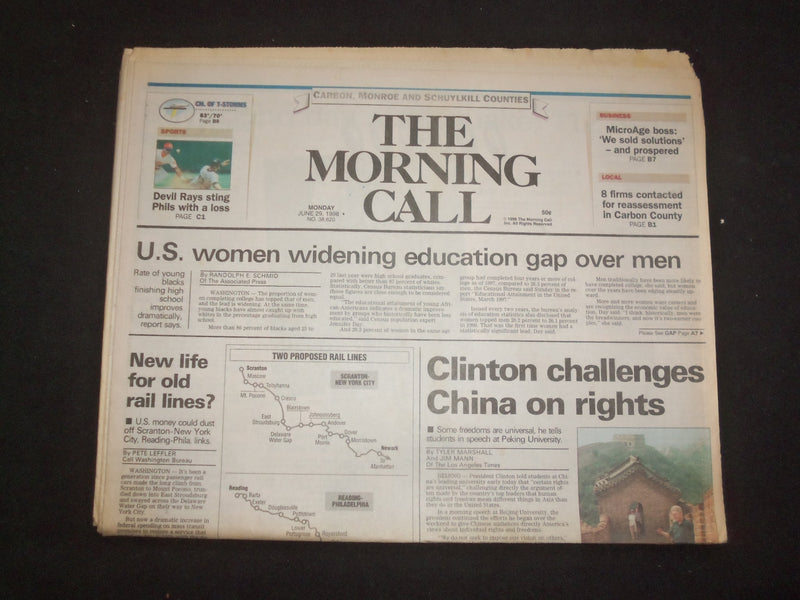 1998 JUN 28 MORNING CALL NEWSPAPER-ALLENTOWN, PA-CLINTON CHINA CHALLENGE-NP 8275