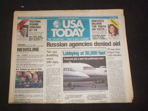 1998 APRIL 16 USA TODAY NEWSPAPER - RUSSIAN AGENCIES DENIED AID - NP 7913