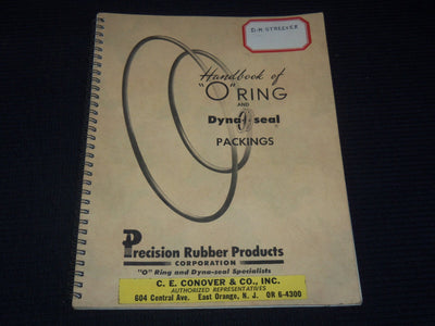 1953 PRECISION RUBBER PRODUCTS CORP. "O" RING HANDBOOK CATALOG - KD 3912G
