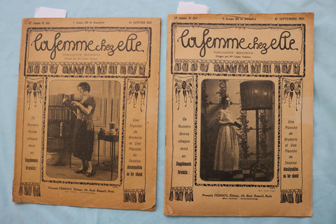 1921 LA FEMME CHEZ ELLE MAGAZINE - FRENCH FASHION - LOT OF 2 - K 2530