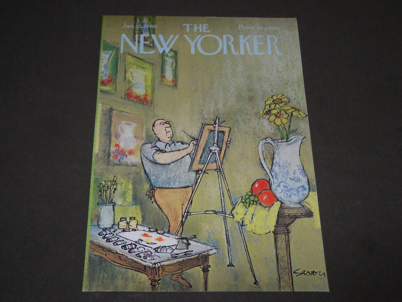 1966 JANUARY 15 NEW YORKER MAGAZINE FRONT COVER ONLY - GREAT ART FOR FRAMING