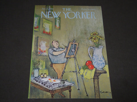 1966 JANUARY 15 NEW YORKER MAGAZINE FRONT COVER ONLY - GREAT ART FOR FRAMING