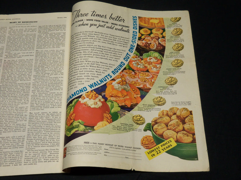 1938 JANUARY LADIES HOME JOURNAL MAGAZINE - BEAUTIFUL FRONT COVER - F 327