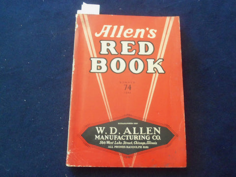 1931 W. D. ALLEN MANUFACTURING CO. RED BOOK CATALOG - CHICAGO, ILLINOIS - J 9346