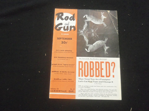1953 SEPTEMBER ROD AND GUN IN CANADA MAGAZINE - ROBBED? - ST 732P