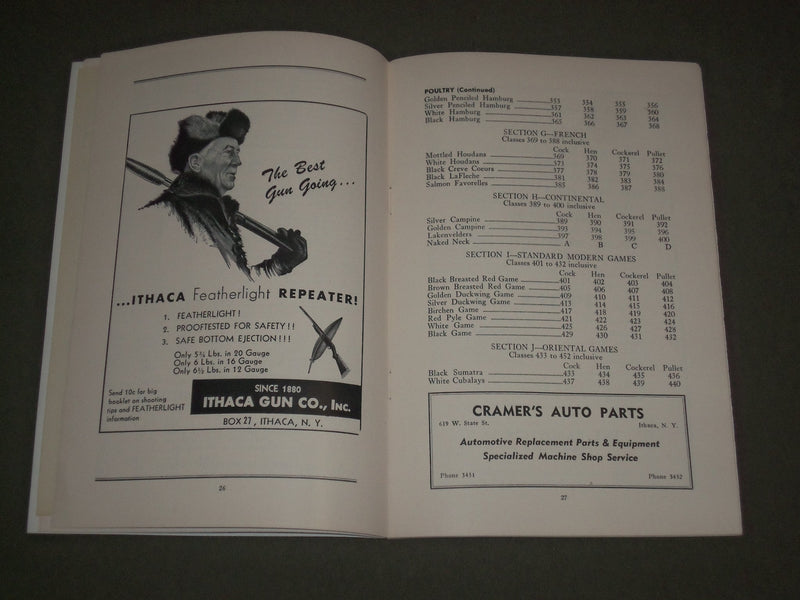 1952 AUGUST TOMPKINS COUNTY FAIR PROGRAM - ITHACA NEW YORK - J 2627