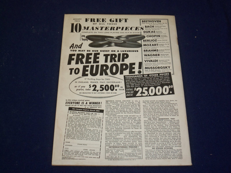 1956 MARCH 10 SATURDAY REVIEW MAGAZINE - SIR LAURENCE OLIVIER - SP 9438