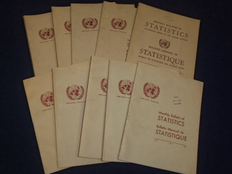 1951-1957 MONTHLY BULLETIN OF STATISTICS LOT OF 24 DIFFERENT ISSUES - O 2855