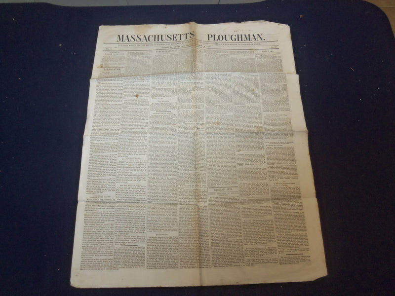 1847 SEPTEMBER 4 MASSACHUSETTS PLOUGHMAN NEWSPAPER -ETHERAL INHALATION - NP 5149