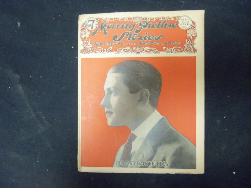 1921 MAY 13 MOVING PICTURE STORIES MAGAZINE - RICHARD BARTHELMESS - ST 829