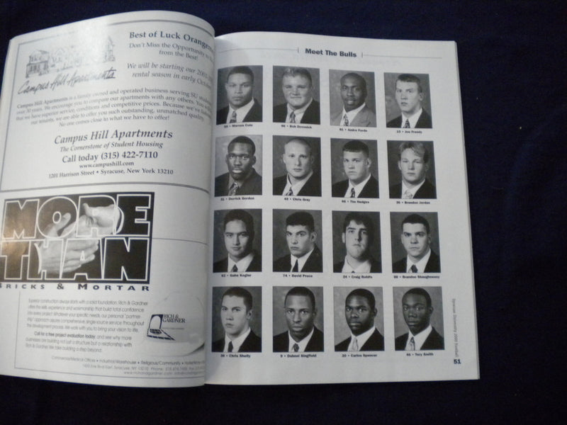 2000 SEPTEMBER 2 FOOTBALL PROGRAM - SYRACUSE UNIV VS UNIV BUFFALO - SP 3624U