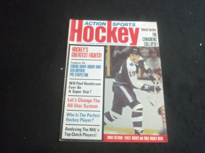 1974 FEBRUARY ACTION SPORTS HOCKEY MAGAZINE - PAUL HENDERSON COVER - B 6235M