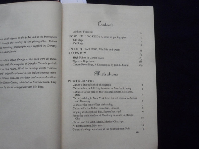1945 ENRICO CARUSO HIS LIFE AND DEATH HARDCOVER BOOK BY DOROTHY CARUSO - KD 8645