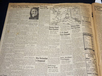 1942 JUNE 3 NEW BEDFORD STANDARD TIMES NEWSPAPER- JAPS BOMB ALASKA BASE- NT 8906