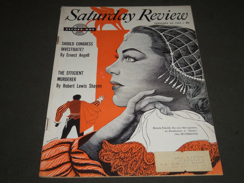 1955 FEB 26 SATURDAY REVIEW OF LITERATURE MAGAZINE - REMATA TEBALDI - ST 4932
