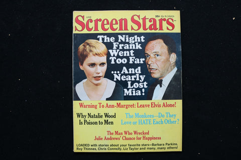 1967 JUNE SCREEN STARS MAGAZINE - FRANK SINATRA & MIA FARROW COVER - E 25732