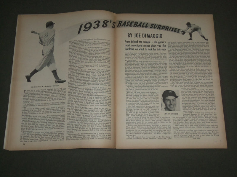 1938 APRIL 23 LIBERTY MAGAZINE - JOE DIMAGGIO BACK COVER & ARTICLE - SP 8566