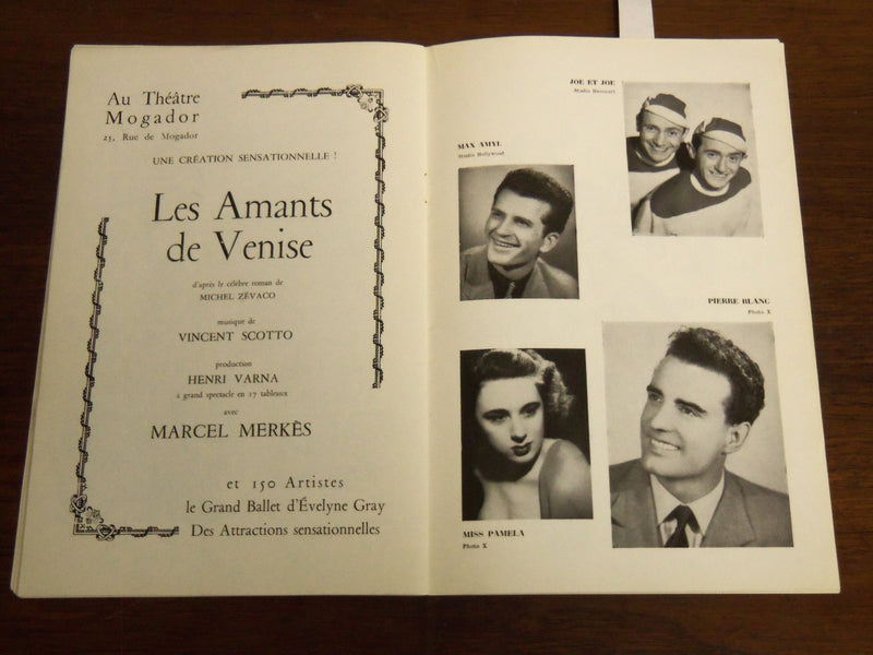 1954 CASINO DE PARIS FRENCH THEATRE PROGRAM W/ TICKET STUB - K 1089