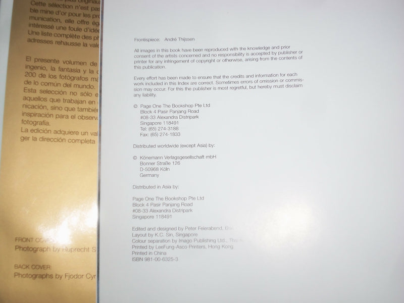 1997 PHOTOGRAPHY INDEX I - HARD COVER BOOK - I 1830
