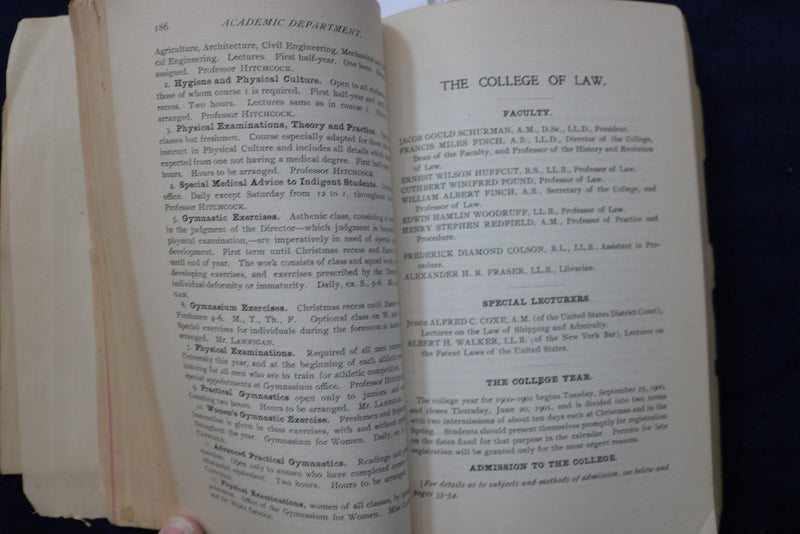 1900-1901 CORNELL UNIVERSITY REGISTER AND MAP - SOFTCOVER BOOK - K 823