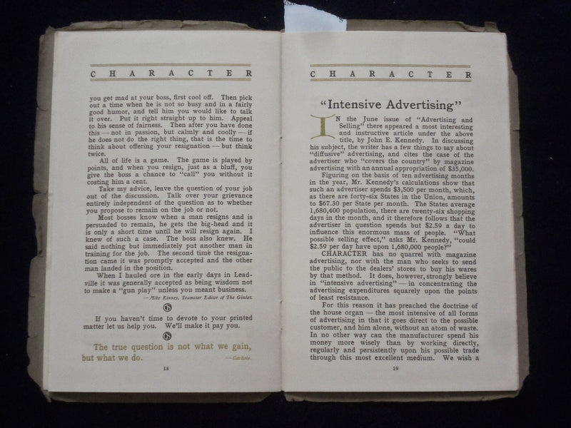 1909 AUGUST-SEPTEMBER CHARACTER ART-IN-INK SOFTCOVER BOOK - J 9649