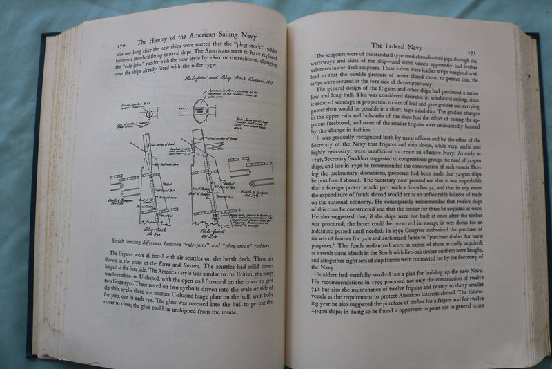 1949 THE HISTORY OF THE AMERICAN SAILING NAVY BY HOWARD CHAPELLE - KD 9657