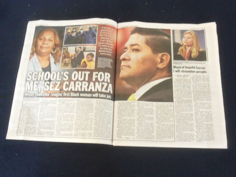 2021 FEBRUARY 27 NEW YORK DAILY NEWS NEWSPAPER - NYC'S RICHARD CARRANZA QUITS