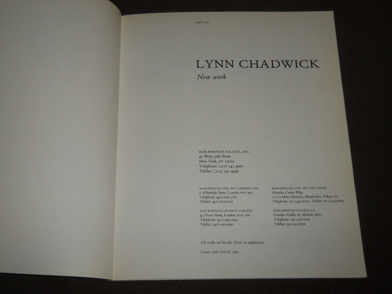 1989-1991 LYNN CHADWICK CATALOGUE SOFTCOVER CATALOG LOT OF 2 - KD 5060