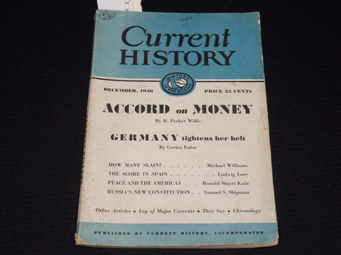 1936 DECEMBER CURRENT HISTORY MAGAZINE - GERMANY TIGHTENS HER BELT - SP 4862P