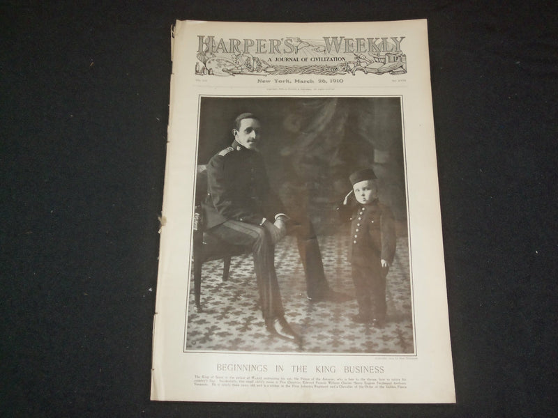 1910 MARCH 26 HARPER'S WEEKLY MAGAZINE- KING OF SPAIN & ASTURIAS PRINCE- ST 6367