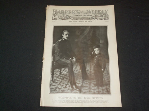 1910 MARCH 26 HARPER'S WEEKLY MAGAZINE- KING OF SPAIN & ASTURIAS PRINCE- ST 6367