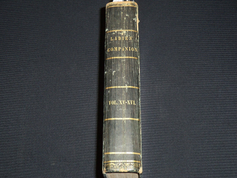1841 MAY-1842 APRIL THE LADIES' COMPANION MAGAZINE BOUND VOLUME - KD 703Q