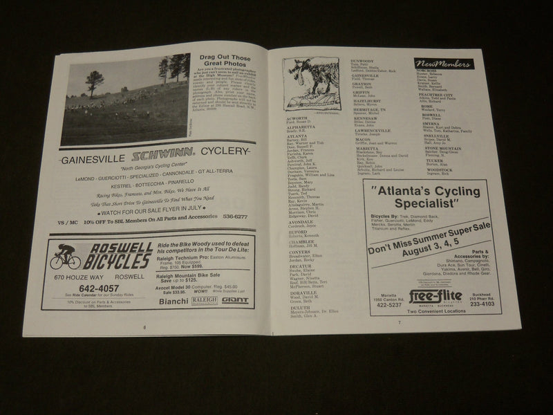 1990-2001 FREE WHEELINN' SO. BICYCLE LEAGUE MAGAZINE LOT OF 7 ISSUES - O 3255