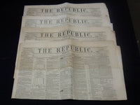 1850 THE REPUBLIC DAILY NEWSPAPER LOT OF 4 ISSUES - WASHINGTON - NP 3297L