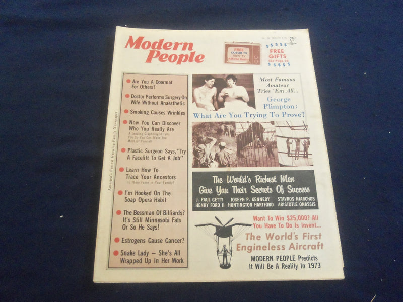 1973 FEBRUARY 18 MODERN PEOPLE NEWSPAPER - GEORGE PLIMPTON - NP 5672