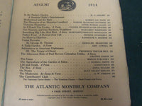 1914 THE ATLANTIC MONTHLY MAGAZINE LOT 6 ISSUES - STORIES & ARTICLES - WR 341C