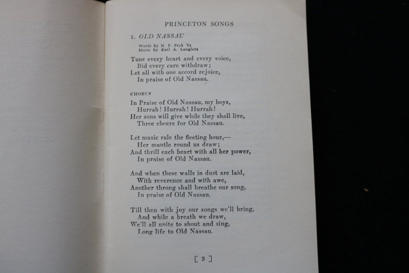 1948 PRINCETON CAMPUS SONGS - SOFTCOVER BOOK - K 1983