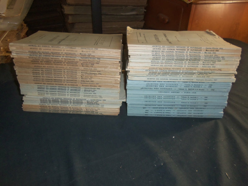 1925-1960 ARCHIVES DES SCIENCES PHYSIQUES ET NATURELLES - LOT OF 67 - WR 1045E
