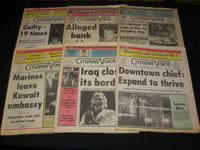 1988-1999 CITIZENS'VOICE NEWSPAPERS LOT OF 53 - WILKES BARRE, PA - NP 2703A
