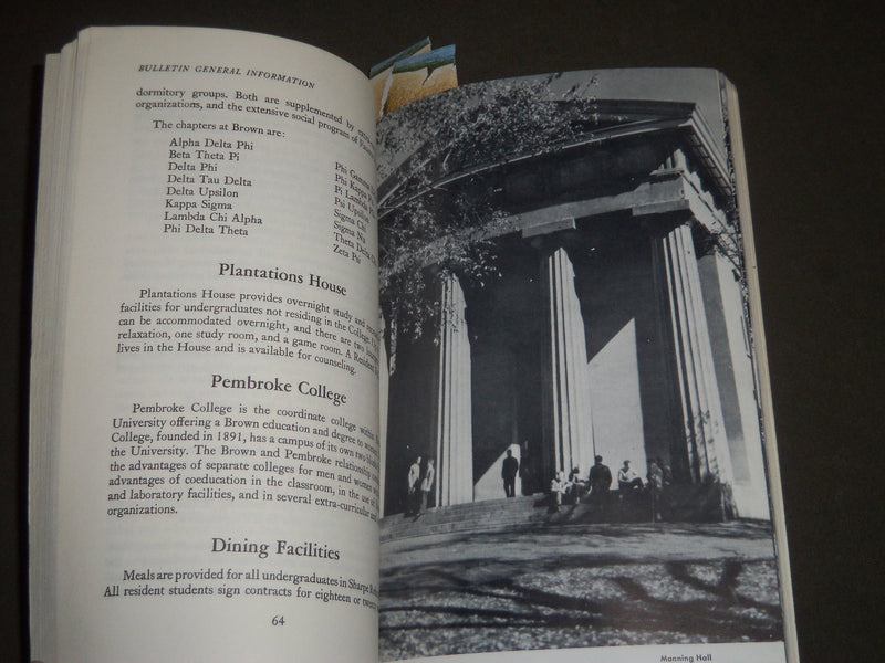 1964-1965 BROWN UNIVERSITY BULLETIN - ADMISSION - LIBERAL ARTS COURSES - KD 4509